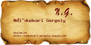 Nádudvari Gergely névjegykártya